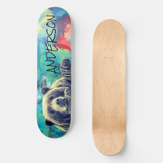 スケートボパーソナライズされたードヘイ・ベア スケートボード (正面)