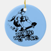 スケートボーカスタムディングオーナメント セラミックオーナメント (裏面)