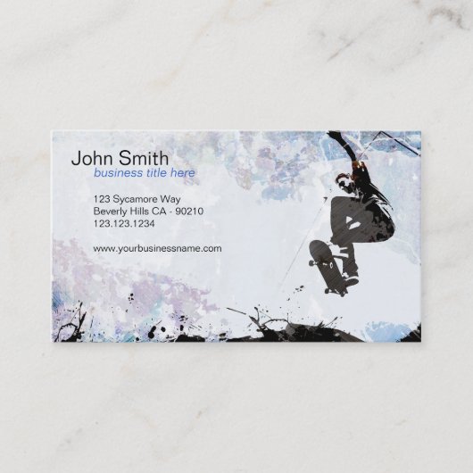 スケートボーダーのグランジな名刺 名刺 (正面)