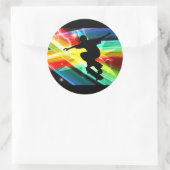 スケートボーダーインクライスクロス稲妻 ラウンドシール (バッグ)