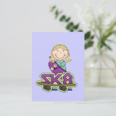 スケートボーダーエクストリームスポーツ – ブロンドガール ポストカード (スタンド正面)