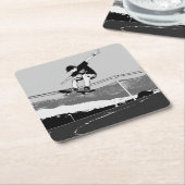 スケートボーダーゲアリングエア – スケートボーダーデザイン スクエアペーパーコースター (アングル)