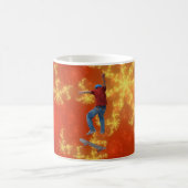 スケートボーダーゲットエアアクション通りクルチャアート コーヒーマグカップ (中央)