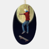 スケートボーダーゲットエアアクション通りクルチャアート セラミックオーナメント (右)