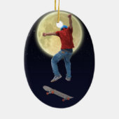 スケートボーダーゲットエアアクション通りクルチャアート セラミックオーナメント (裏面)