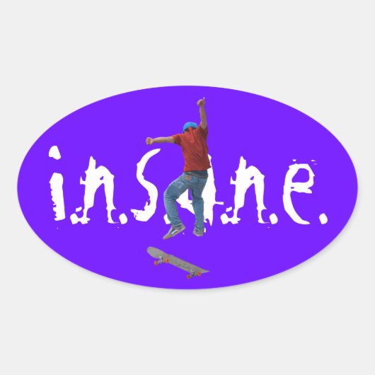 スケートボーダーゲットエアアクション通りクルチャアート 楕円形シール (正面)