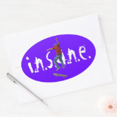 スケートボーダーゲットエアアクション通りクルチャアート 楕円形シール (封筒)