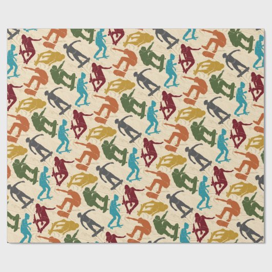 スケートボーダースケートボーディンググラフィックスコラージュの場合 ラッピングペーパー (フラット)