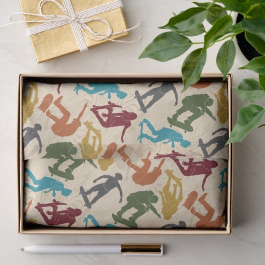 スケートボーダースケートボーディンググラフィックスコラージュの場合 薄葉紙 (ギフト)