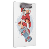 スケートボーダースケートボード雪だるま クリップボード (右)