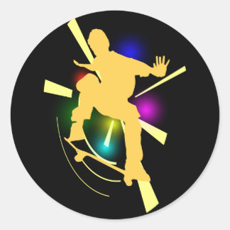 スケートボーダーステッカー ラウンドシール