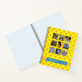 スケートボーダースマイル顔パターン写真テンプレート ノートブック (内部)