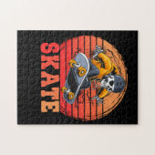 スケートボーダーレトロヴィンテージスケートボード ジグソーパズル (横)