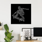 スケートボーダーワードコラージュのポスター ポスター (ホームオフィス)