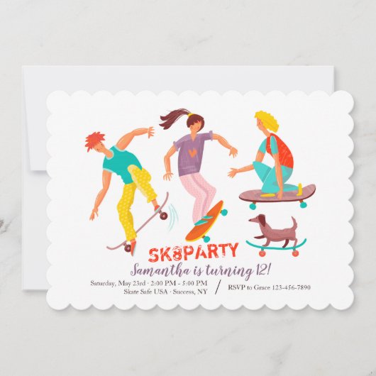 スケートボーダー招待状 招待状 (正面)