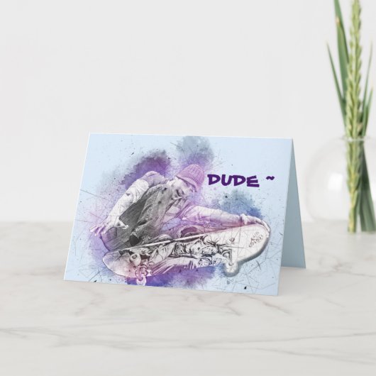 スケートボーダー誕生日カード サンキューカード (正面)