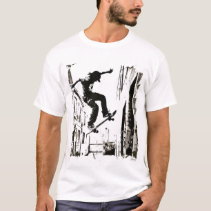 スケートボーダー ステンシル アート Tシャツ