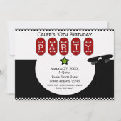 スケートボーダー ハーフパイプ スケートボード 誕生日パーティー 招待状 (正面)