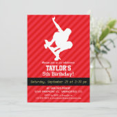 スケートボーダー；緋色の赤ストライプ色 招待状 (スタンド正面)