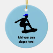 スケートボーダー – Skater Boyグラフィック – 名前を追加 セラミックオーナメント (正面)