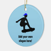 スケートボーダー – Skater Boyグラフィック – 名前を追加 セラミックオーナメント (左)