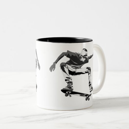 スケートボーディングは私の人生である – スケートボーダー ツートーンマグカップ (正面右)