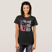 スケートボーディングアメリカ国旗7月4日愛国的アメリカ Tシャツ (正面フル)