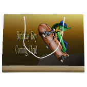 スケートボーディングカメ誕生日 ラージペーパーバッグ (正面)