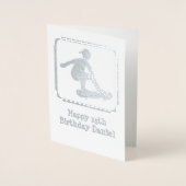 スケートボーディングガイ – 内部の写真カスタマイズ- 箔カード (正面)