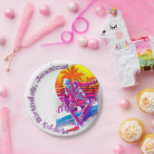 スケートボーディングガール ペーパープレート (パーティー)