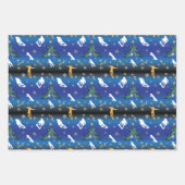 スケートボーディングクリスマスツリースケートボーダー ラッピングペーパーシート (正面3)