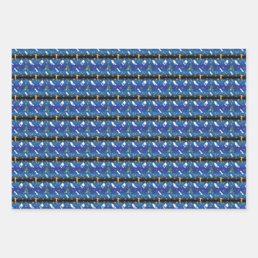 スケートボーディングクリスマスツリースケートボーダー ラッピングペーパーシート (正面)