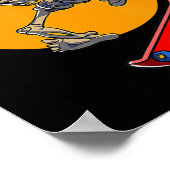 スケートボーディングスケルトンメンズボーイズスケートボード ポスター (角)