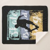 スケートボーディングティー – ヴィンテージレトロスケートボーダー シェルパブランケット (正面(横))