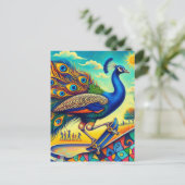 スケートボーディングピカラフルーコックとおもしろい ポストカード (スタンド正面)