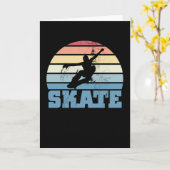 スケートボーディングファンスケートスケーター子供のギフト カード (黄色い花)