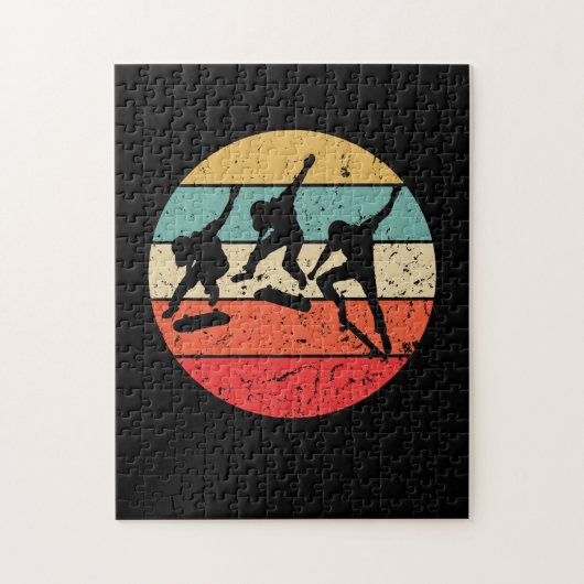 スケートボーディング – ヴィンテージレトロスケートボーダー ジグソーパズル (縦)