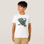 スケートボードする恐竜Tシャツ Tシャツ (正面フル)
