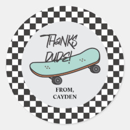 スケートボードそれを蹴ろう誕生日ありがとう ラウンドシール