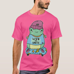 スケートボードでかわいいカエルFスケートにライブおもしろいF Tシャツ
