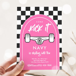 スケートボードでキックしよう 都市スポーツの誕生日パーティー 招待状