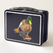 スケートボードでスケーターとしてアヒル メタルランチボックス (正面)