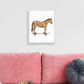 スケートボードでスケーターとして馬 キャンバスプリント (インサイチュ (リビング))