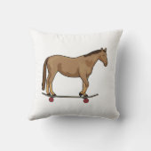 スケートボードでスケーターとして馬 クッション (裏面)