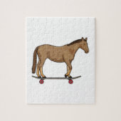 スケートボードでスケーターとして馬 ジグソーパズル (縦)