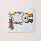 スケートボードとスケーターとしてのモルモット ジグソーパズル (横)