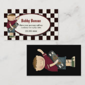 スケートボードによって点検される演劇の日付カードを持つ男の子 コーリングカード (正面/裏面)