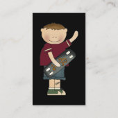 スケートボードによって点検される演劇の日付カードを持つ男の子 コーリングカード (裏面)