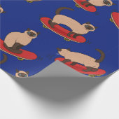 スケートボードにシャム猫のシームレスパターン。 ラッピングペーパー (角)