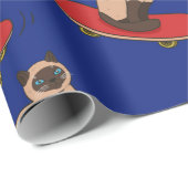 スケートボードにシャム猫のシームレスパターン。 ラッピングペーパー (ロールコーナー)